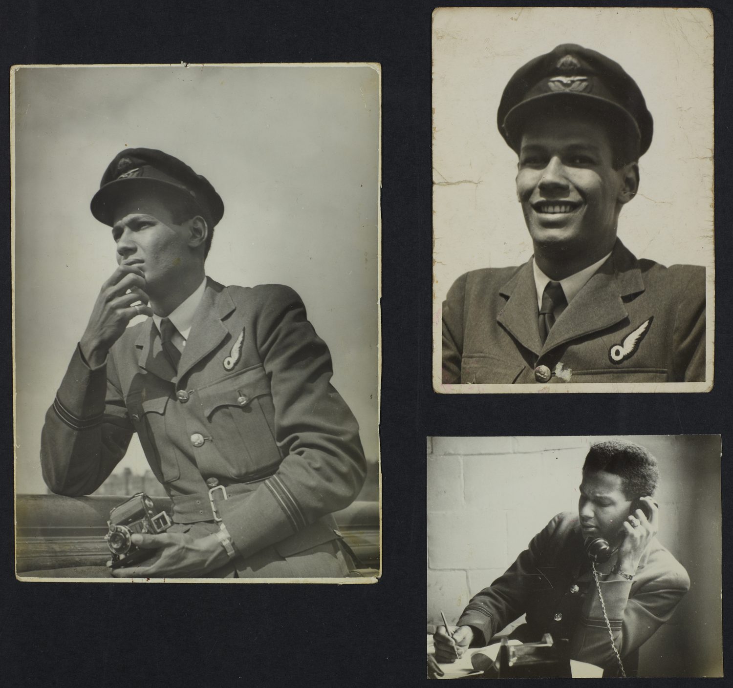 Photographs of Cy Grant in his 1940s uniform. (Photo courtesy of Cy Grant archive LMA/4709 held at London Metropolitan Archives, City of London)
