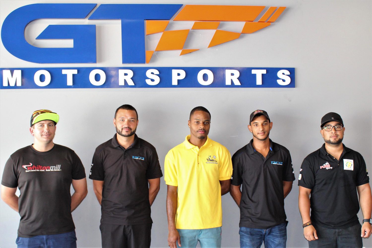 Shifter Pro Cup competitors, from left: Orry Hunte, Darryl Timmers, Collin Daley Jr., Kristian Jeffrey and Stefan Jeffrey