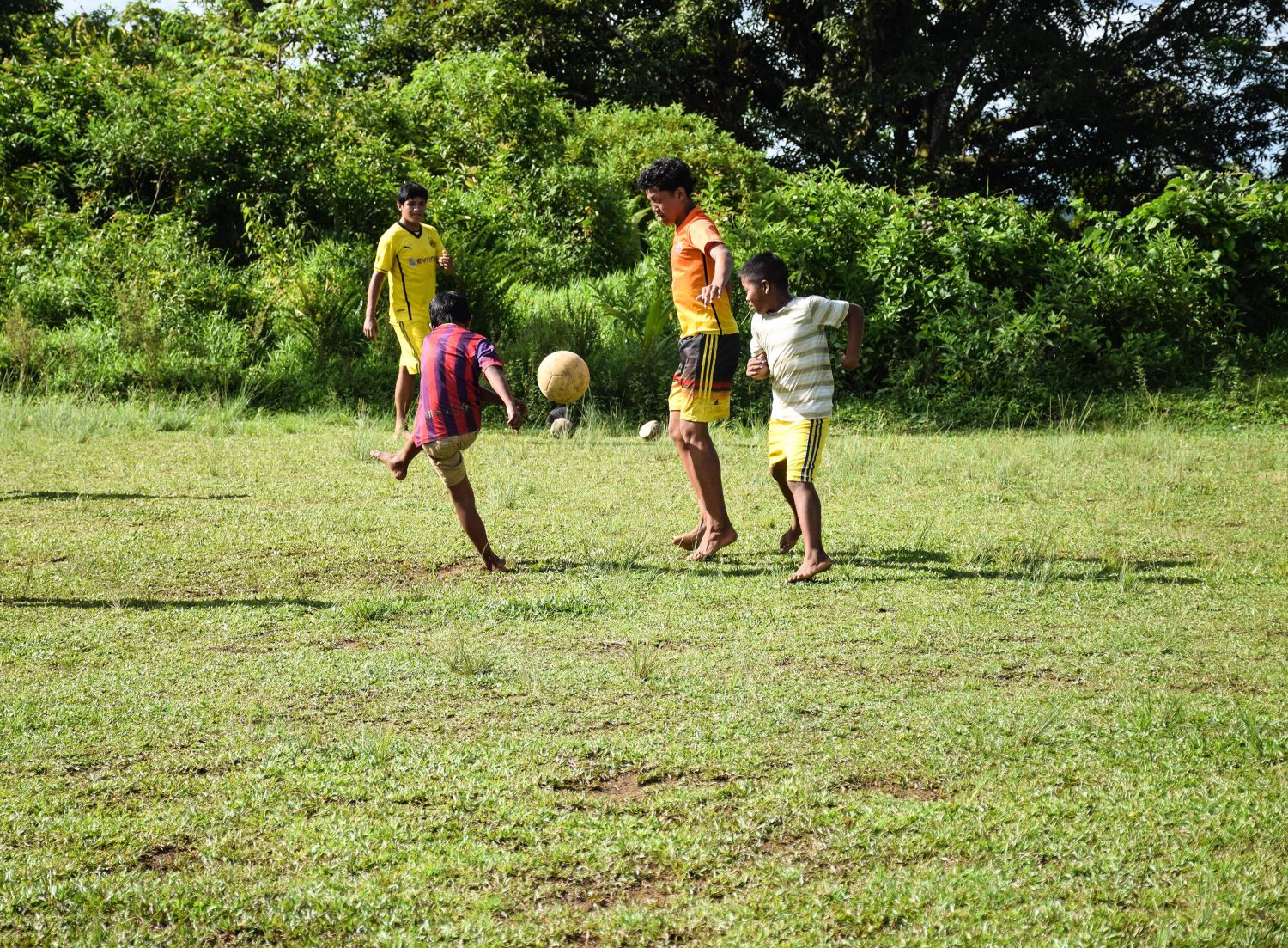 Enjoying a game of football in Hosororo, Region One (Photo by Mariah Lall)