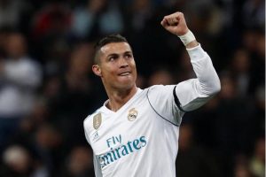 Real Madrid vs Borussia Dortmund, Madrid, Spain, December 6, 2017, Real Madrid’s Cristiano Ronaldo celebrates scoring their second goal (REUTERS/Juan Medina)
