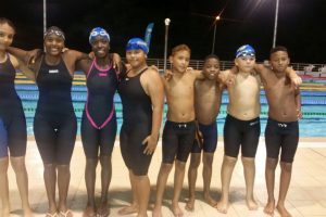 The boys 9-10 and girls 11-12 200m medley relay teams