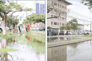 Flooded avenue: In recent months, the Camp Street Avenue has remained flooded long after the rain has ceased as there is no apparent outlet to surrounding drains. The city has not been able to do anything about this. (Keno George photos)