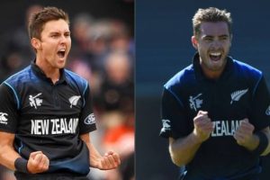 Black Caps pacemen Trent Boult, left, and Tim Southee