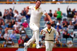 Australia’s Josh Hazlewood celebrates after one of his wickets (Reuters photo)