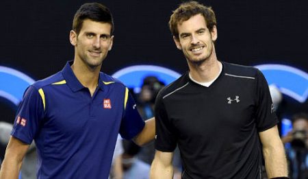 Andy Murray (right) and Novak Djokovic
