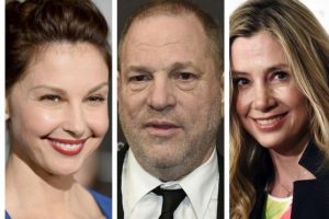 From left Ashley Judd, Harvey Weinstein and Mira Sorvino