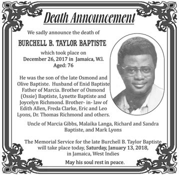 Burchell B Taylor Baptiste