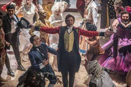 Hugh Jackman, Keala Settle, and Luciano Acuna Jr. in The Greatest Showman (2017)