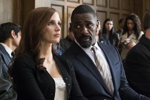 Jessica Chastain and Idris Elba in “Molly’s Game,” which is now playing
