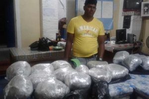 The accused Sohil Nabbi and the parcels of marijuana that were found in his trunk