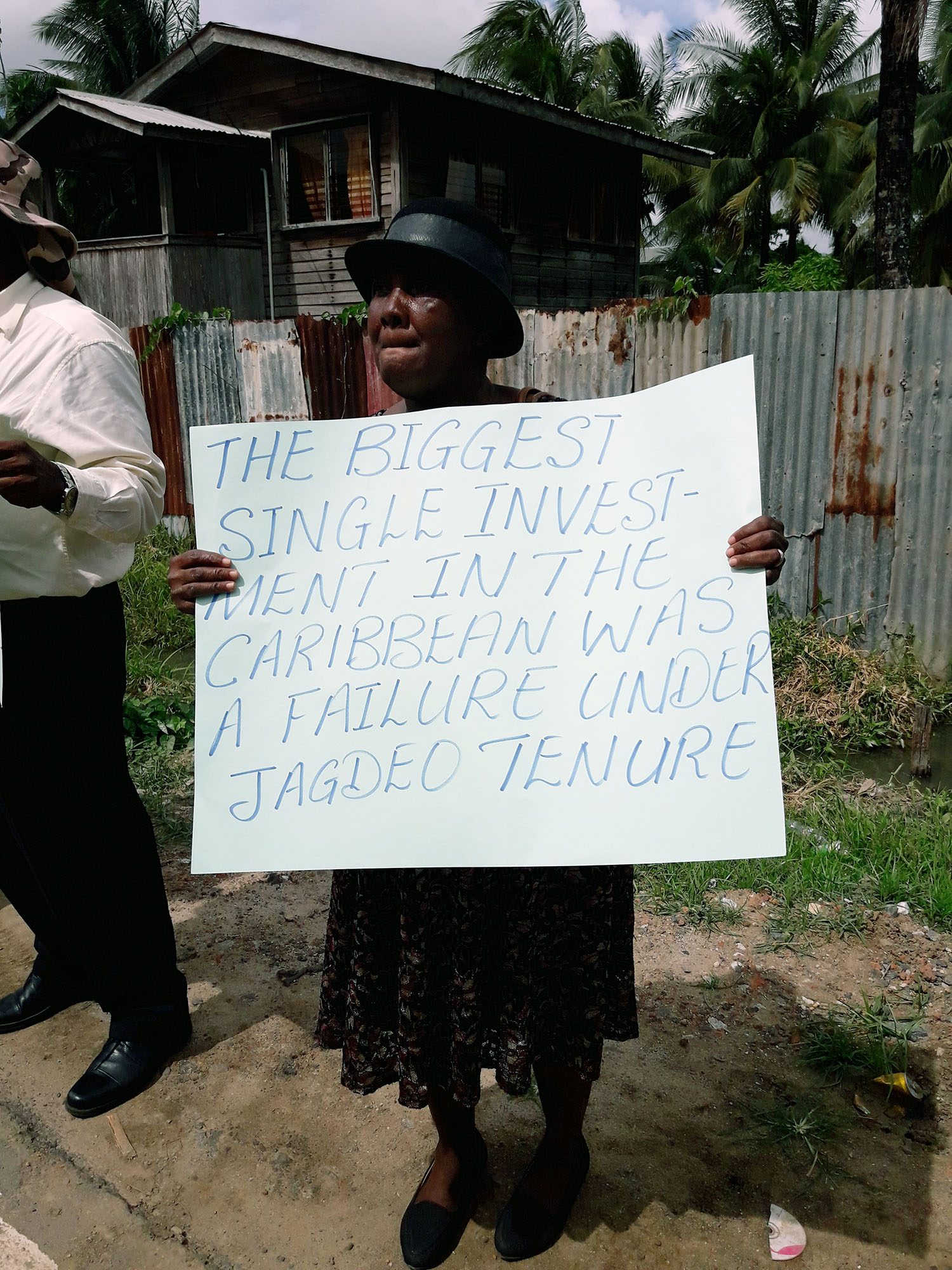 One of the placards at the protest