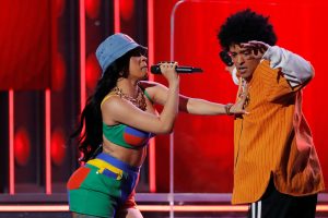Cardi B and Bruno Mars perform “Finesse.” REUTERS/Lucas Jackson