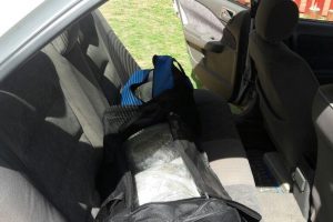 The drugs in the back seat of the car (Police photo)