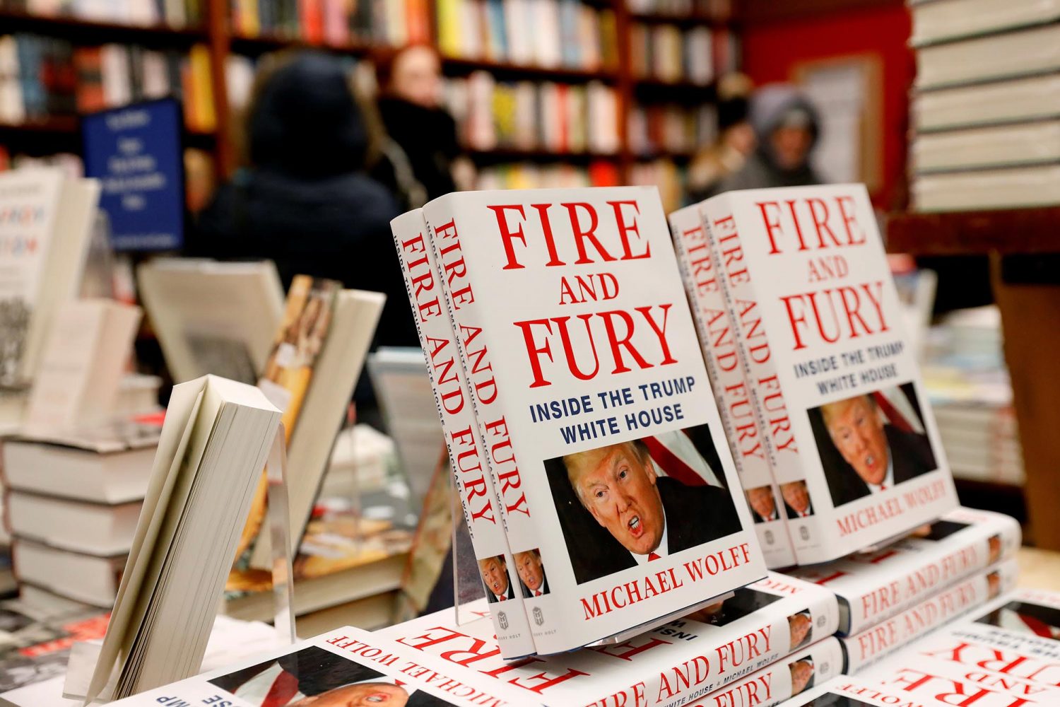 Copies of the book “Fire and Fury: Inside the Trump White House” by author Michael Wolff are seen at the Book Culture book store in New York, U.S. January 5, 2018. REUTERS/Shannon Stapleton