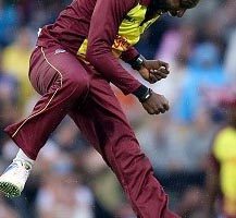 Fast bowler Kesrick Williams celebrates a wicket during the second Twenty20 International on New Year’s Day. (Photo courtesy CWI Media) 