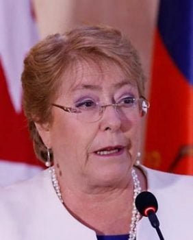 Chile’s President Michelle Bachelet speaks during the opening of a business forum in Havana, Cuba January 8, 2018. REUTERS/Stringer