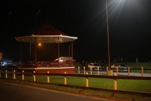 The Kingston bandstand is once again illuminated. 