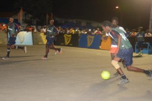 Flashback-Action in the Guinness ‘Greatest of the Streets’ West Demerara/East Bank Demerara zone between Parfait Hardball and Goal-Getters at the Pouderoyen Tarmac.