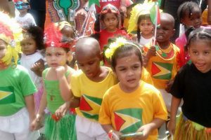 These little ones from the Cherry Blossom Play School in Kingston yesterday had their part of Mashramani celebrations when the school held a mini parade.