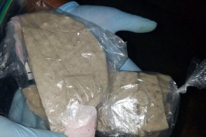 A quantity of the suspected cocaine that was retrieved