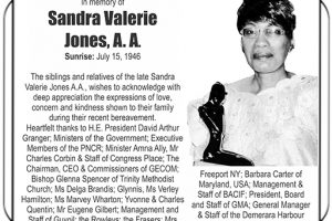 Sandra Valerie Jones, A.A.