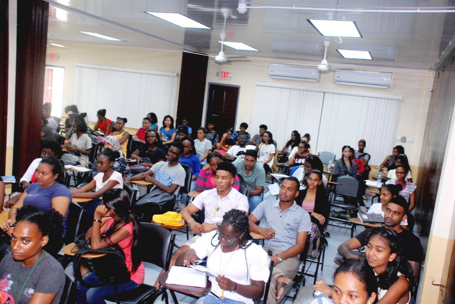 Up and running: A class in session at the University of Guyana’s School of Enterprise, Business and Innovation.
