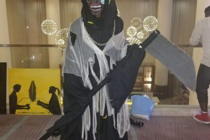 Jeremiah James, dressed as the Grim Reaper, won first prize in the adult category of the Cosplay competition.