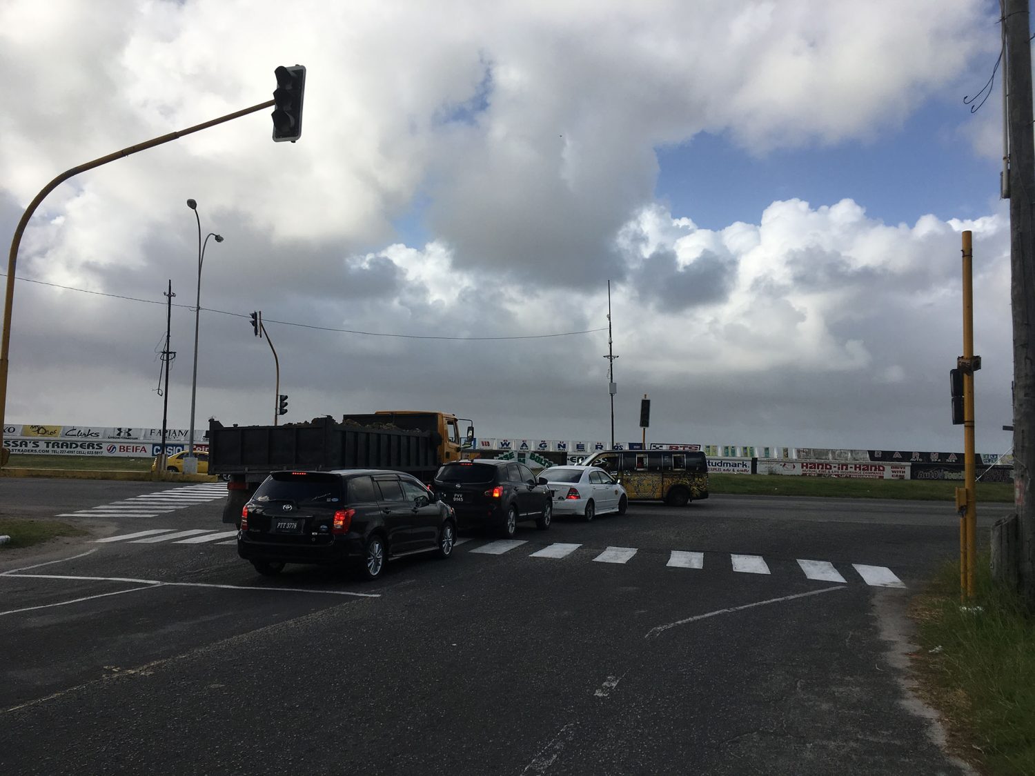 Traffic backed up on Sheriff Street yesterday afternoon; as drivers tried to cross the busy Rupert Craig Highway. The traffic lights at the junction  are not working. 
