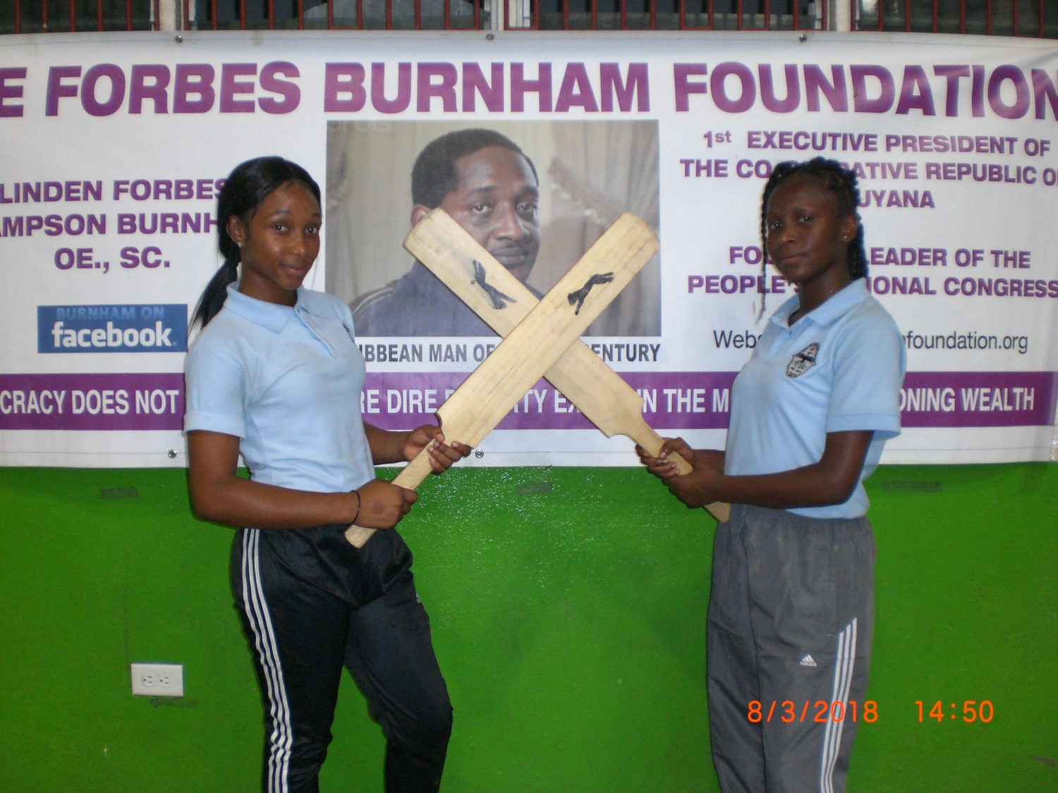 Aisha Carmichael (left) and Juliana Williamson led Kuru Kuru College to victory over Brickdam Secondary.