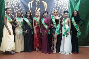 Eight of the nine Miss Earth Guyana Delegates that were sashed last Saturday night.