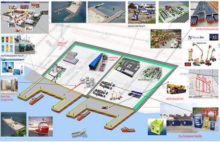 An artist’s impression of the proposed onshore oil and gas facility at Vreed-en-Hoop