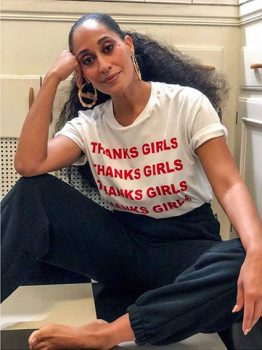 Tracee Ellis Ross in Stella McCartney Women’s Day Tshirt for WomenforWomen Charity.