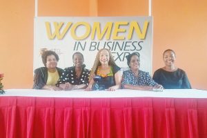 The Sonia Noel Foundation for Creative Arts, in collaboration with the Women’s Association for Sustainable Development, will this weekend be hosting the third annual Women in Business Expo, at the Pegasus Hotel. At the launch yesterday, Noel stressed the importance of women developing relationships and networking with each other. “All of us in here have failed at some point, but I want to reiterate, it’s not such a bad thing when you evaluate why you have, you learn something from it,” Noel said. “You can press the reset button at any time, any one of us can press that reset button. You have to continuously as women add value to you.” A press release from the two organisations said the event will feature motivational speakers, workshops, exhibitions and networking opportunities vital for the development of women in business and on a personal level. The two-day event will begin at 9 am today. Admission is free. In photo are (from left) Hilda Bourne, Dr Jackie Evans, Sonia Noel, Hemwattie Lakan and Carolyn Caesar Murray, who spoke at the launch of the expo yesterday.  