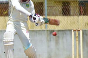 Mahendra Persaud smashed an unbeaten 100 for the University of Guyana in their match against Ace Warriors.