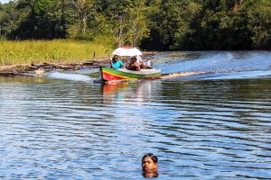 An afternoon boat ride along Kumuni creek in Santa Mission (Photo by Mariah Lall)
