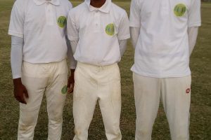 Left to right Amir Singh, Badesh Parasotam and Saeed Hahk were the key players in the 18-run win for Essequibo over the Select U15 side.
