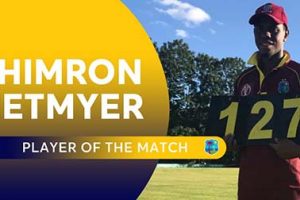 West Indies’ Shimron Hetmeyer was Man of the Match in the opening match of the tournament. (Photo courtesy ICC)
