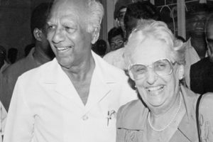 Cheddi and Janet Jagan on the day he was sworn in as President in 1992.