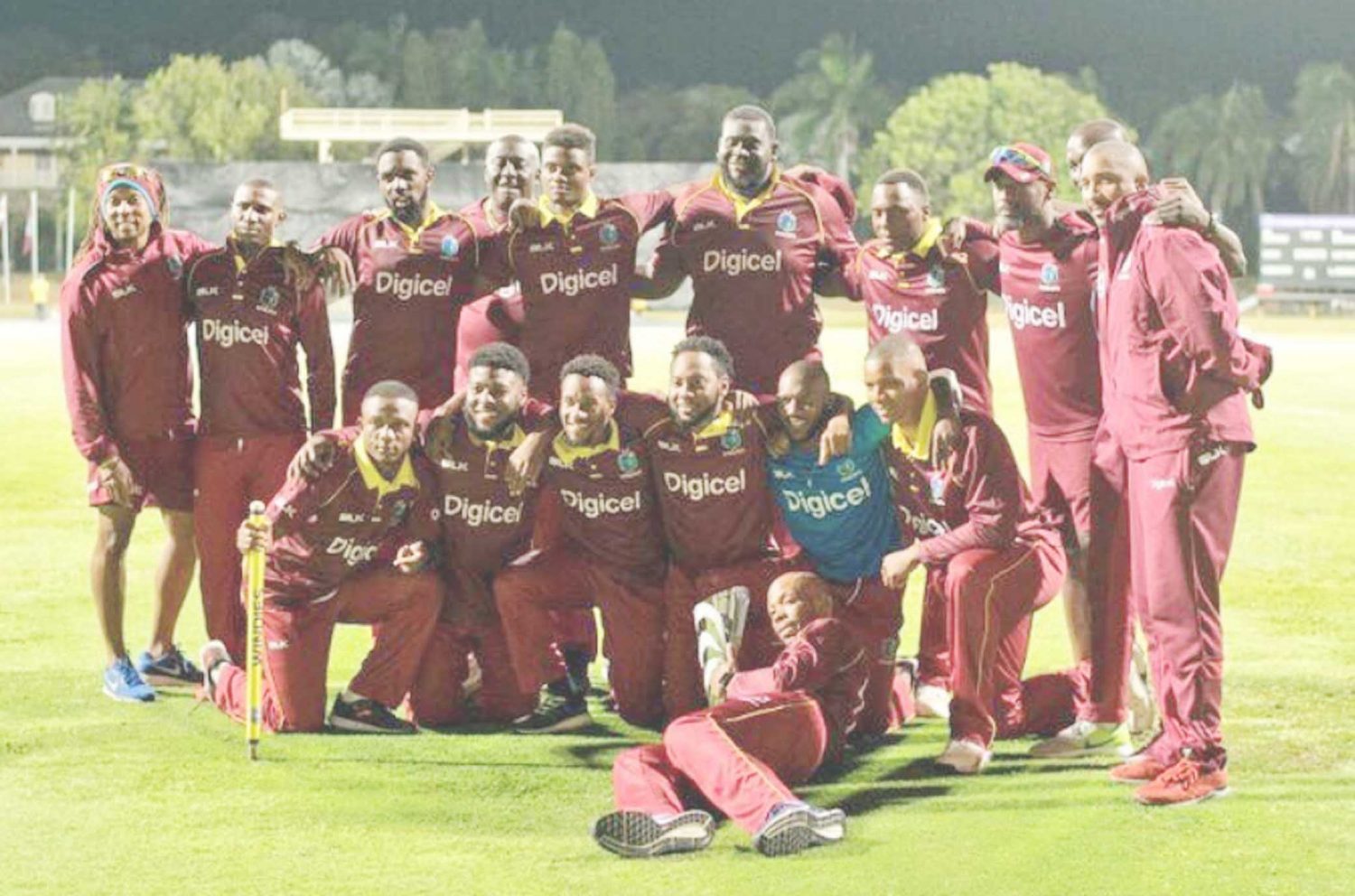 The West Indies `A’ team which defeated the England Lions  3-0 in the Test series and followed that up with a 2-1 series win in the One-Dayers. (Photo courtesy of Cricket West Indies media)
