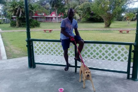 Anthony Daniels and his dog, Kesha, recently at the Botanical Gardens