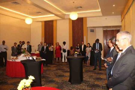 The Guyana Office for Investment (Go-Invest) in collaboration with the Embassy of the People’s Republic of China  on Wednesday evening, at the Pegasus Hotel,  held a launch for the China International Import Expo, which will be held in Shanghai, China from November 5th -10th 2018.
Minister of Business, Dominic Gaskin said that the launch was to highlight and encourage participation at the event which will have over 100,000 global representatives and hosted in a country that is home to over 1.3 billion persons.
In photo is a section of gathering. 