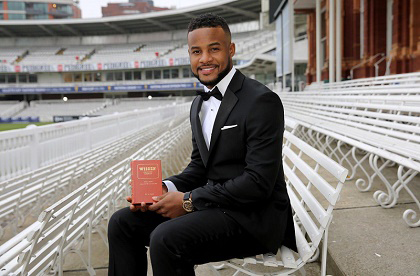 West Indies batsman Shai Hope poses at historic Lord’s after being honoured by Wisden. 