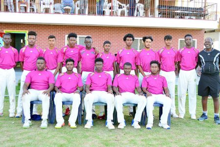 The successful Under-19 team and their coach, Garvin Nedd.