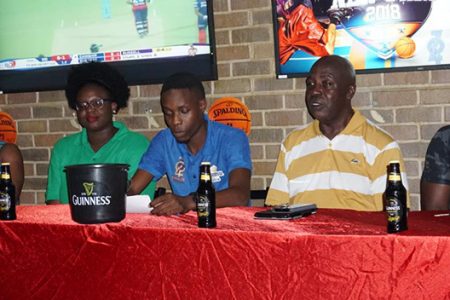 Pictured from left are: GAPF General Secretary Andrea Smith, PRO Runita White, Jermaine Prescott (704 Sports Bar Representative) GAPF President, Ed Caesar and national power lifter, Earwyn Smith at the launch at the 704 Sports Bar.
