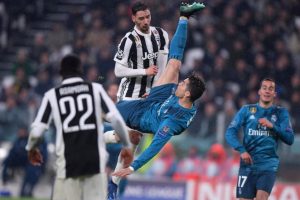 Cristiano Ronaldo’s stunning bicycle kick was audacious even by his lofty standards. (Reuters photo)
