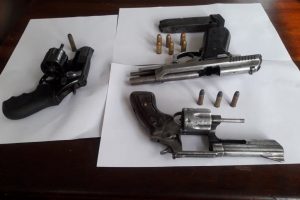 The guns and ammunition that were found
