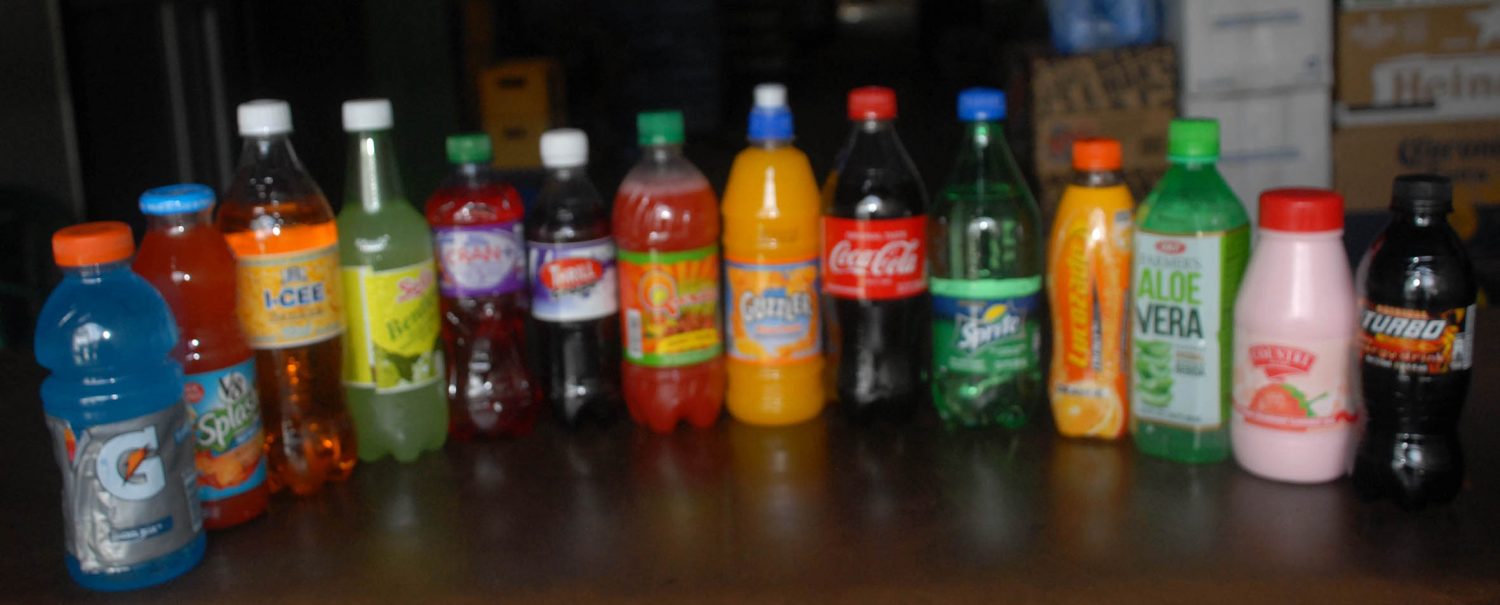 Too sweet? A sampling of local and imported beverages sold in Guyana