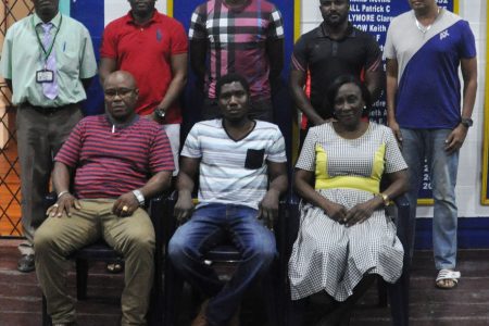 Members of the Malteenoes Sports Club Executive Committee. Standing, left to right, Owen John, Troy Lewis, Steven Jacobs, Marcus Watkins, Sean Devers. Seating, left to right, Shawn Holder, MSC president Winston Semple, Deborah McNichol.
