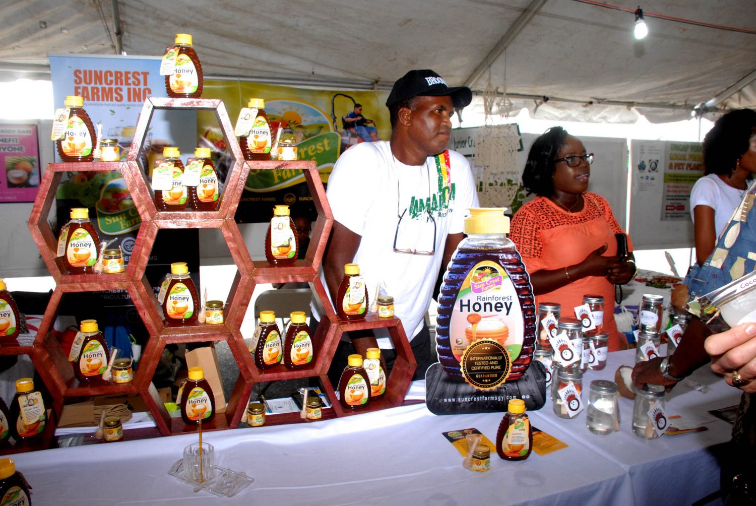 Just one of the many varieties of honey at Sunday’s Uncapped Marketing event