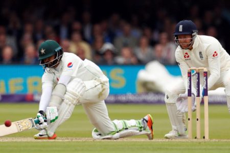 Pakistan opener AZhar Ali made an even 50 before he was lbw to James Anderson. (Reuters photo)
